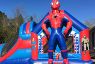 Spiderman Nadmuchiwany domek dla bramkarza Outdoor / Indoor Bouncer Zamek do skakania ze zjeżdżalnią