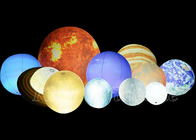 Zewnętrzne balony reklamowe Nadmuchiwane wiszące planety Globe Balon ze światłem LED