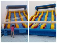 Blue 2 Lanes 2 Climbs Inflatable Water Slide For Water Sport PVC 8 ​​* 7m
