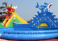Nadmuchiwane parki wodne PCV 30 * 20m Blue Adult Giant Dragon z logo dostosowanym
