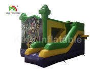 EN71 Justice League Theme Zielony nadmuchiwany skaczący zamek ze zjeżdżalnią dla dzieci