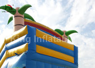 8 * 4m Rainbow Palm Tree Zjeżdżalnia wodna z nadrukiem do wynajęcia dla dzieci / mokra zjeżdżalnia