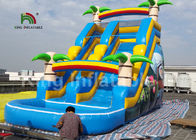 8 * 4m Rainbow Palm Tree Zjeżdżalnia wodna z nadrukiem do wynajęcia dla dzieci / mokra zjeżdżalnia