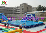 Niebiesko-białe dmuchane parki wodne Multi Fun w zabawkach z zjeżdżalniami, basenami i wodą