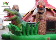 Kolor starożytności Dinozaur Nadmuchiwany zamek skaczący z placem zabaw zadaszonym dachem