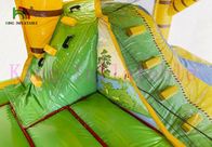 Zielone / Żółte 0,55 mm PCV Komercyjne domy odskakujące i ślizgowe z certyfikatem CE