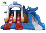 Niebieski One Lane Inflatable Water Slide Z Bouncer Dla Parku Wodnego