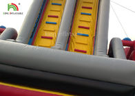 Red Car Cartoon Inflatable Dry Slide Double Lane dla chłopców / dzieci na plac zabaw na świeżym powietrzu