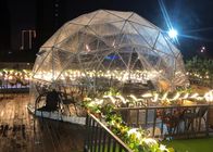 Zewnętrzny przezroczysty 4-metrowy namiot kopułowy geodezyjny Bubble Namiot kempingowy z widokiem na rury stalowe w gwiazdy