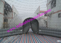 Dwa namioty z nadmuchiwanym bańką o długości 8 m, namiot kopułowy z PCV, przezroczysty szary