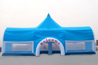 Niebieski duży nadmuchiwany namiot imprezowy z PVC do reklamy komercyjnej