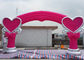 Pink 210D Oxford Fabric Inflatable Arches With Lovely Model For Wedding