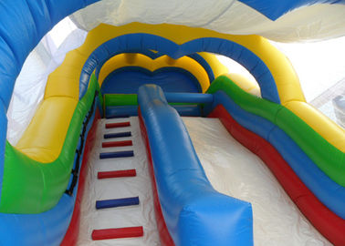 komercyjny odkryty Wave Inflatable Slip n Slide z dachem / dużym domem Bounce