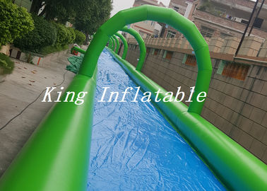 Outdoor Giant PVC Inflatable Slip N Slide / Water Slide miejska 100m zjeżdżalnia miejska dla dorosłych