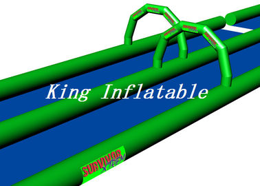 100 m długi podwójny pas nadmuchiwany Slip N Slide Green Blue z nadrukiem logo