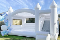 Biały nadmuchiwany bramkarz dla dorosłych wesele dmuchany zamek dla dzieci Bounce Jump House Combo ze zjeżdżalnią