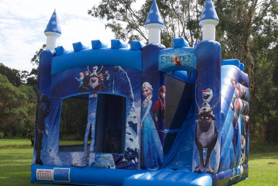 Frozen Bouncy Castle Combo Commercial Bounce House Nadmuchiwany bramkarz ze zjeżdżalnią dla dzieci