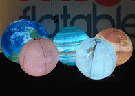 Zewnętrzne balony reklamowe Nadmuchiwane wiszące planety Globe Balon ze światłem LED