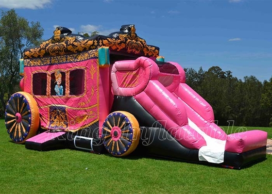 Princess Pink Bouncy Castle Bouncers Gra dla dzieci Nadmuchiwany dom Bounce Combo ze zjeżdżalnią