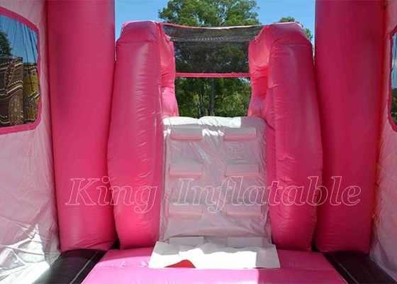 Princess Pink Bouncy Castle Bouncers Gra dla dzieci Nadmuchiwany dom Bounce Combo ze zjeżdżalnią