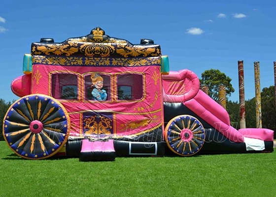 Princess Pink Bouncy Castle Bouncers Gra dla dzieci Nadmuchiwany dom Bounce Combo ze zjeżdżalnią