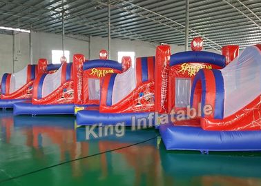 Spider-man Śmieszne dmuchane skakanie Bouncy Castle Outdoor Red z plandeką PCV 0,55 mm
