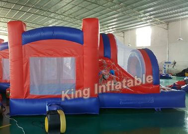 Spider-man Śmieszne dmuchane skakanie Bouncy Castle Outdoor Red z plandeką PCV 0,55 mm