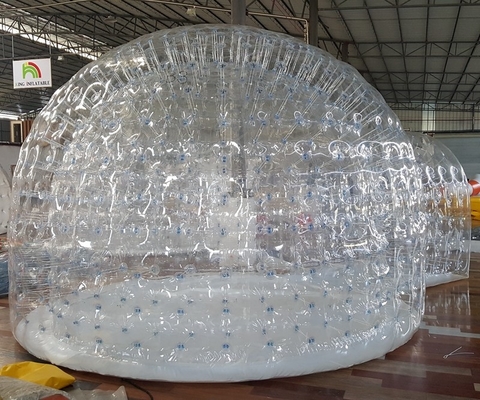 Dekorowany wydechowy 10ft średnica pusty balon śnieżny przezroczysty namiot bąbelkowy