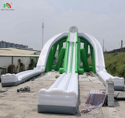 Super Triple Slide Nawierzchnia wodna podmuchalna Wodny park zewnętrzny dla dzieci Komercyjne podmuchy wodne