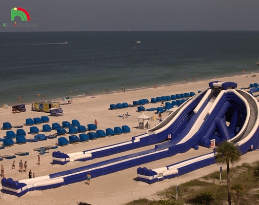 Super Triple Slide Nawierzchnia wodna podmuchalna Wodny park zewnętrzny dla dzieci Komercyjne podmuchy wodne