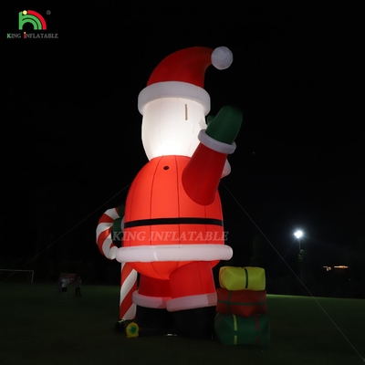 Świecący nadmuchowy ozdób Świętego Mikołaja 33ft Giant z LED światła na Święta ogród impreza dekoracja