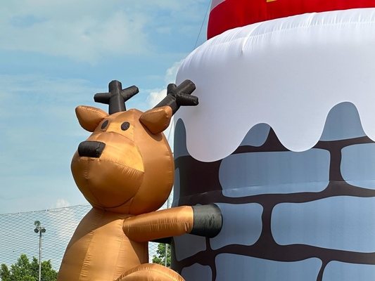 20 stóp 26 stóp 33 stóp Nadmuchany Święty Mikołaj w kominie z reniferami Dekoracja świąteczna na zewnątrz Wysadź Świętego Mikołaja