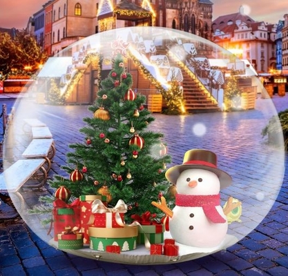 10FT Nadmuchany Śnieżny Globus 0,5 mm PVC Dekoracje świąteczne Gigantyczny Przejrzysty Nadmuchany Bąbelkowy Namiot Iglu