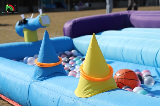 Puchnięty dom z przeskokami, wspinaczka, przeszkody ścienne, trampolinę, basen
