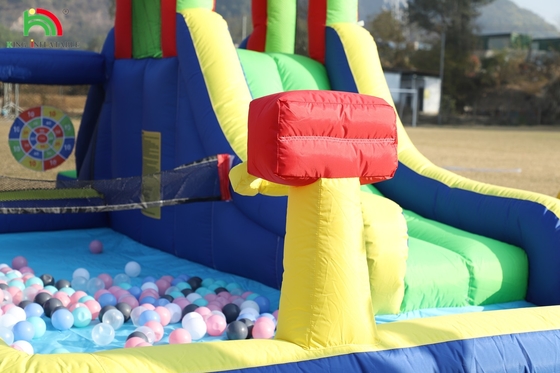 Dzieciaki Party Wet DryInflatable Bounce House Wodny Slide Bouncer Combo Z Większym Splash Pool wspinaczka Blower Basket Dartboard