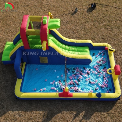 Dzieciaki Party Wet DryInflatable Bounce House Wodny Slide Bouncer Combo Z Większym Splash Pool wspinaczka Blower Basket Dartboard