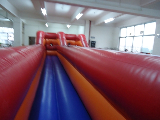 Nadmuchiwana gra bungee run dla dwojga osób, wyzwanie wyścigowe, podwójne tory, interaktywne gry nadmuchiwane