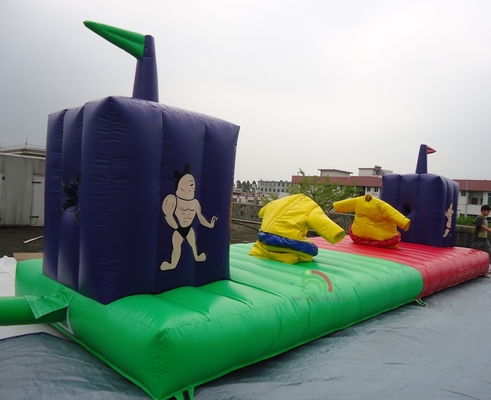Wysokiej jakości nadmuchiwana gra Karnawałowy zamek do skakania Kombinezony Sumo Bungee Run dla dorosłych i dzieci ﻿