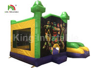 EN71 Justice League Theme Zielony nadmuchiwany skaczący zamek ze zjeżdżalnią dla dzieci