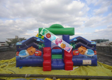 Handlowy dmuchany park rozrywki / ogród zoologiczny Skaczący zamek 7x7m Plandeka PCV 0,55 mm