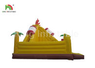 Dostosowany rozmiar Żółty nadmuchiwane Combo Bounce House / Fun Run Obstacle Course