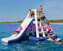 0.9mm Plato Niebieski / Biały Blow Up Water Toy Pływający Aqua Slide Na park wodny z CE
