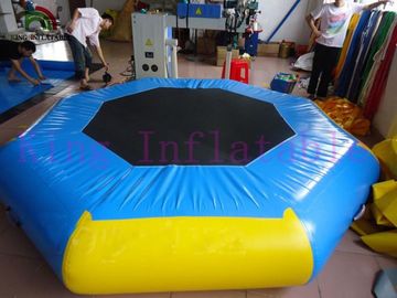 Żółty / niebieski 3m średnica nadmuchiwanego parku wodnego Trampolina PVC zabawka dla parku wodnego
