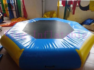 Żółty / niebieski 3m średnica nadmuchiwanego parku wodnego Trampolina PVC zabawka dla parku wodnego