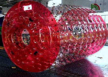 1.0mm PVC / TPU Big Blow Up Water Walking Toy, 2.8 m * 2.4 Dia Red Roller