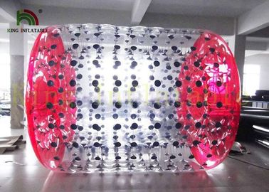 1.0mm PVC / TPU Big Blow Up Water Walking Toy, 2.8 m * 2.4 Dia Red Roller