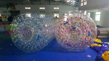 1.0mm PVC / TPU Funny Blow Up Water Toy Inflatable Cylindrical Roller