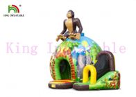 Green Jungle Disco Theme Blow Up Bouncy Castle Z Slide Amazing Drukowanie dla dzieci