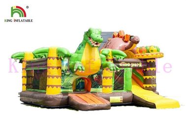 Dinozaur Motyw PCV Wysadzić nadmuchiwany zamek ze zjeżdżalnią Jungle Adventure Dla dzieci