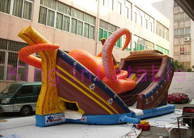 Outdoor Octopus nadmuchiwana łódź Dry Slide Z Tow Lane dla dzieci raj zabawy miasta